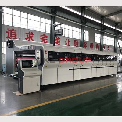Definisi Tinggi Karton Bergelombang Kartrid Otomatis Transfer Mesin Cetak Flexo Slotting Rotary Diecutting